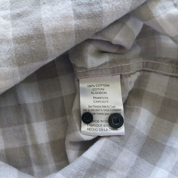 Fox Racing White & Gray Plaid Western Style Flannel Shirt Men's Size Large - Picture 8 of 9